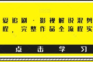 东少爱追剧·影视解说混剪搬运课程，完整作品全流程实操