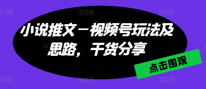 小说推文—视频号玩法及思路，干货分享插图