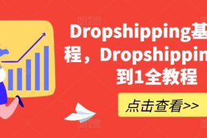 Dropshipping基础课程，Dropshipping从0到1全教程