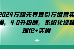 2024万相无界直引万运营实操，4.0升级版，系统化课程 理论+实操